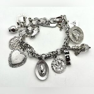 Monet Charm Bracelet- Rare Sterling Charms (Las Vegas) Vintage